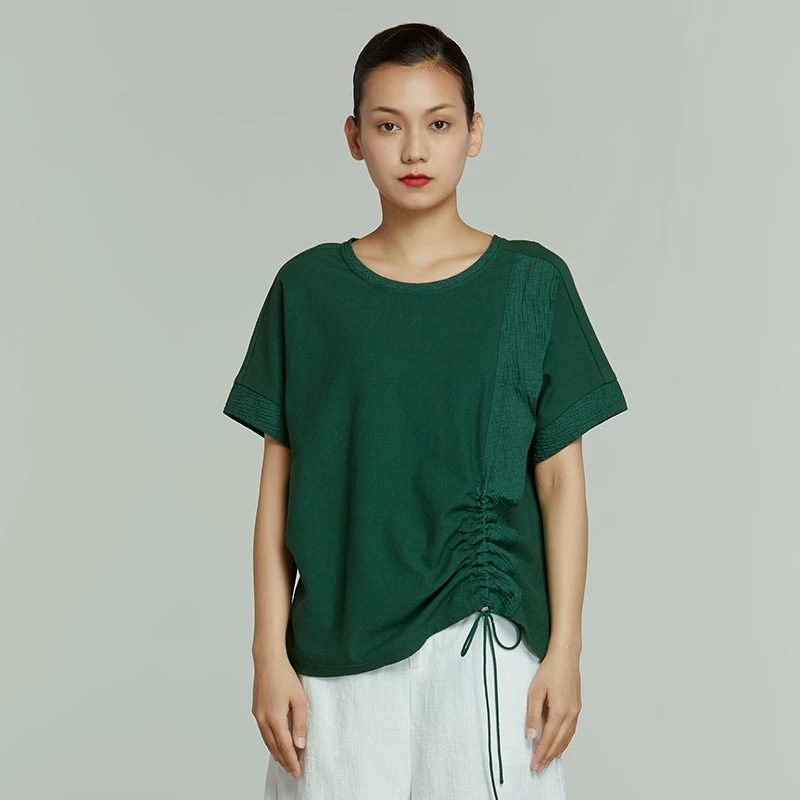 啦娜菲LANAFAY夏款针织上衣0X505绿藻色