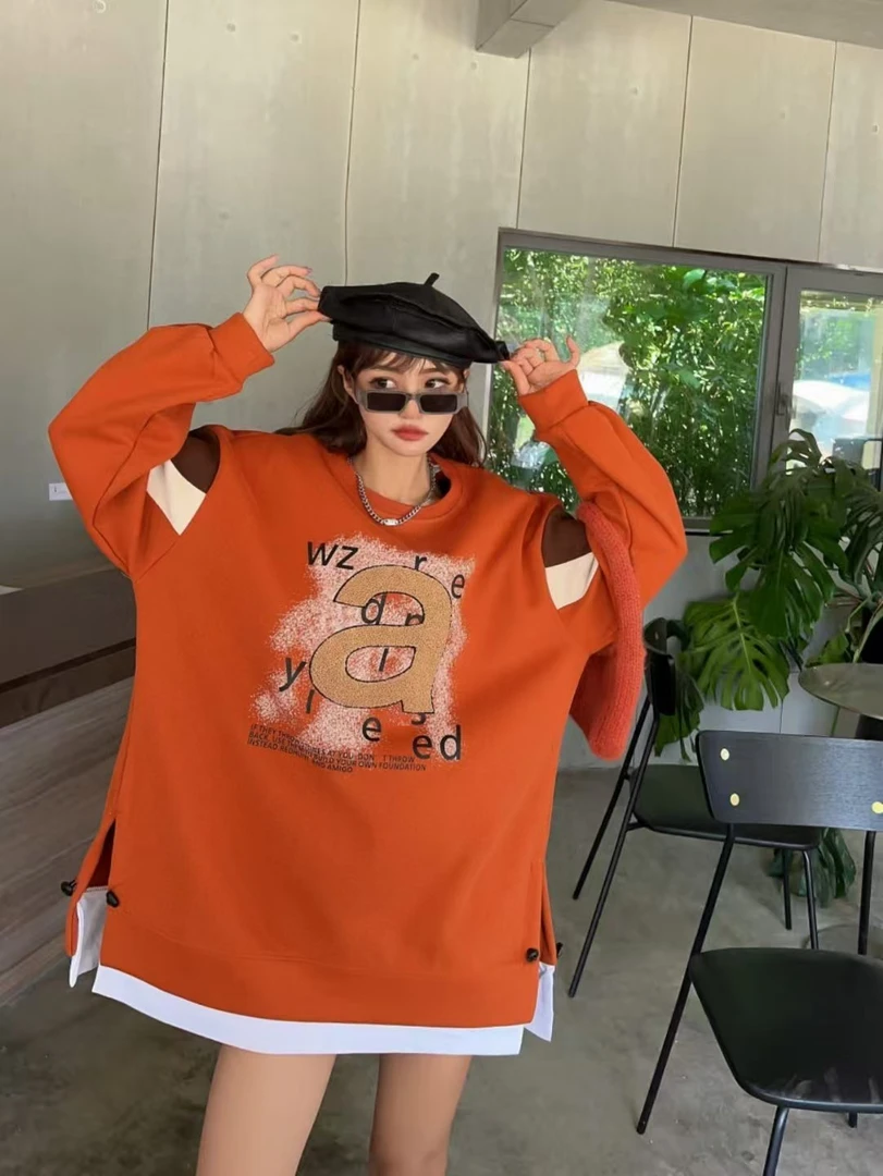 圆领春款【刺绣A】胸140长78长袖时尚休闲宽松春季韩版