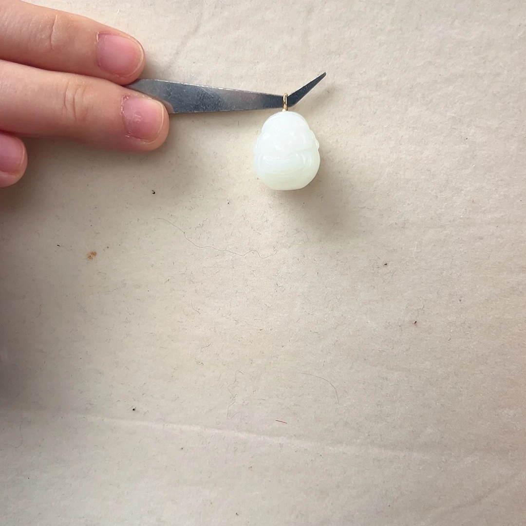 和田玉（白玉）18K金镶嵌颈饰