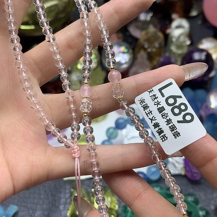 落***绵未镶嵌珠宝半成品水晶项链
