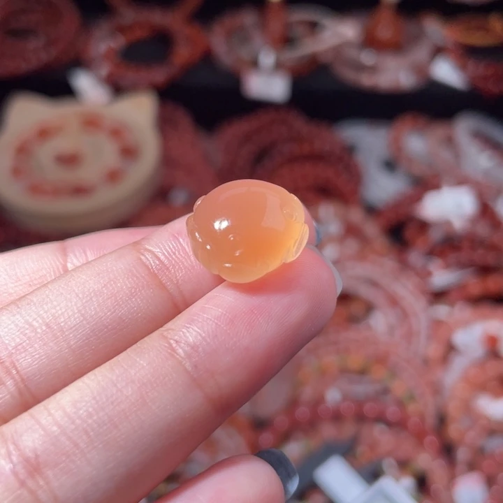 南红玛瑙未镶嵌面包蟹1027打孔备注