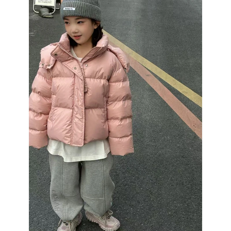 S245190703新款时尚粉色羽绒服