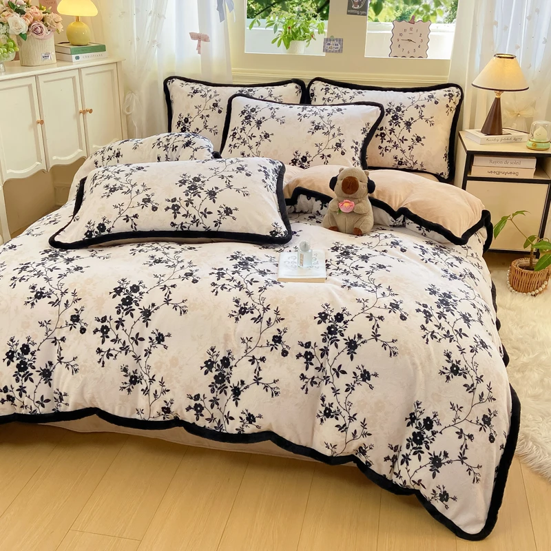 妙笔生花-加厚冬季季防滑冬季合格品床品套件加绒奶绒A类母婴级