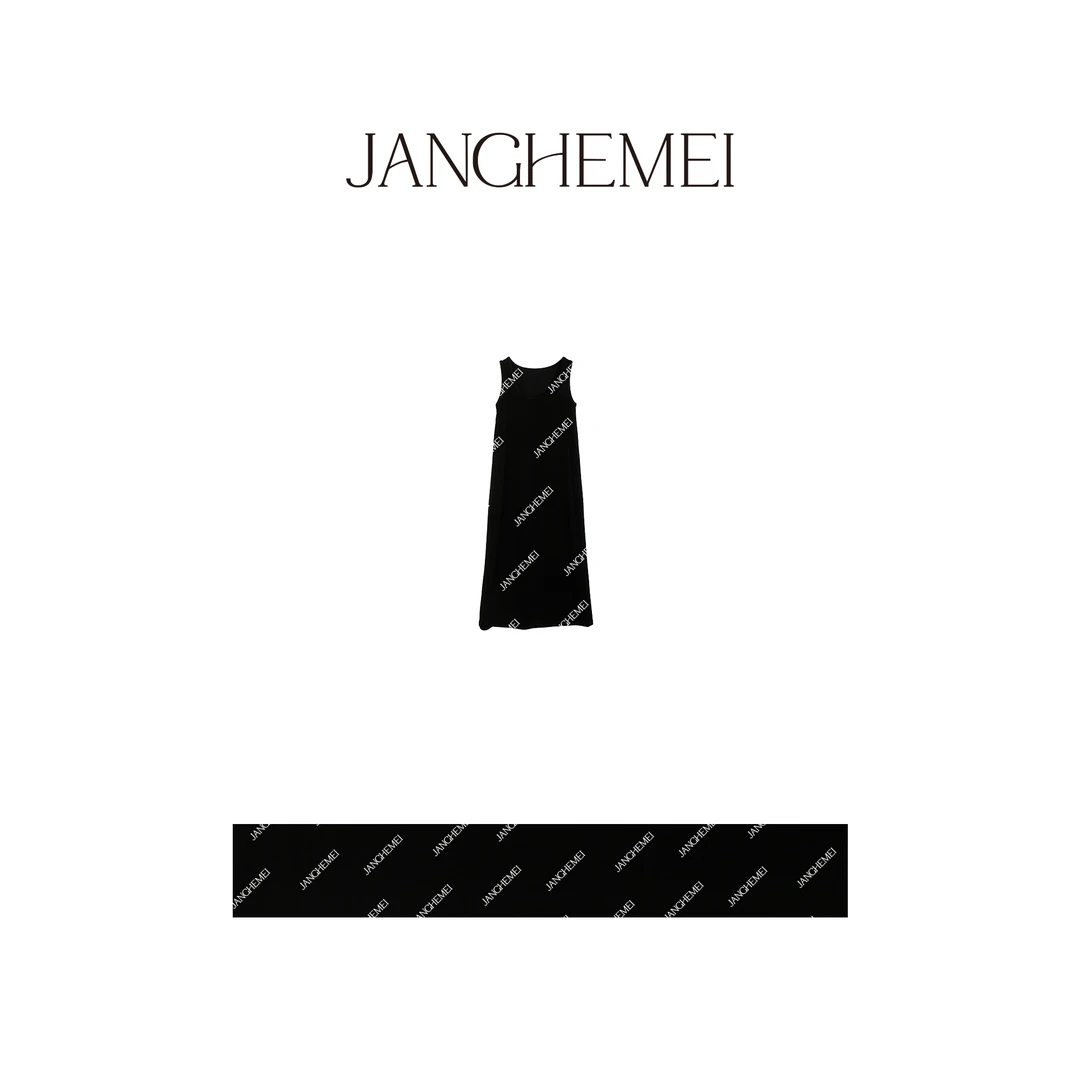 JANGHEMEI【大U领连衣裙】尤莱特宽松百搭无袖连衣裙 L07213M33