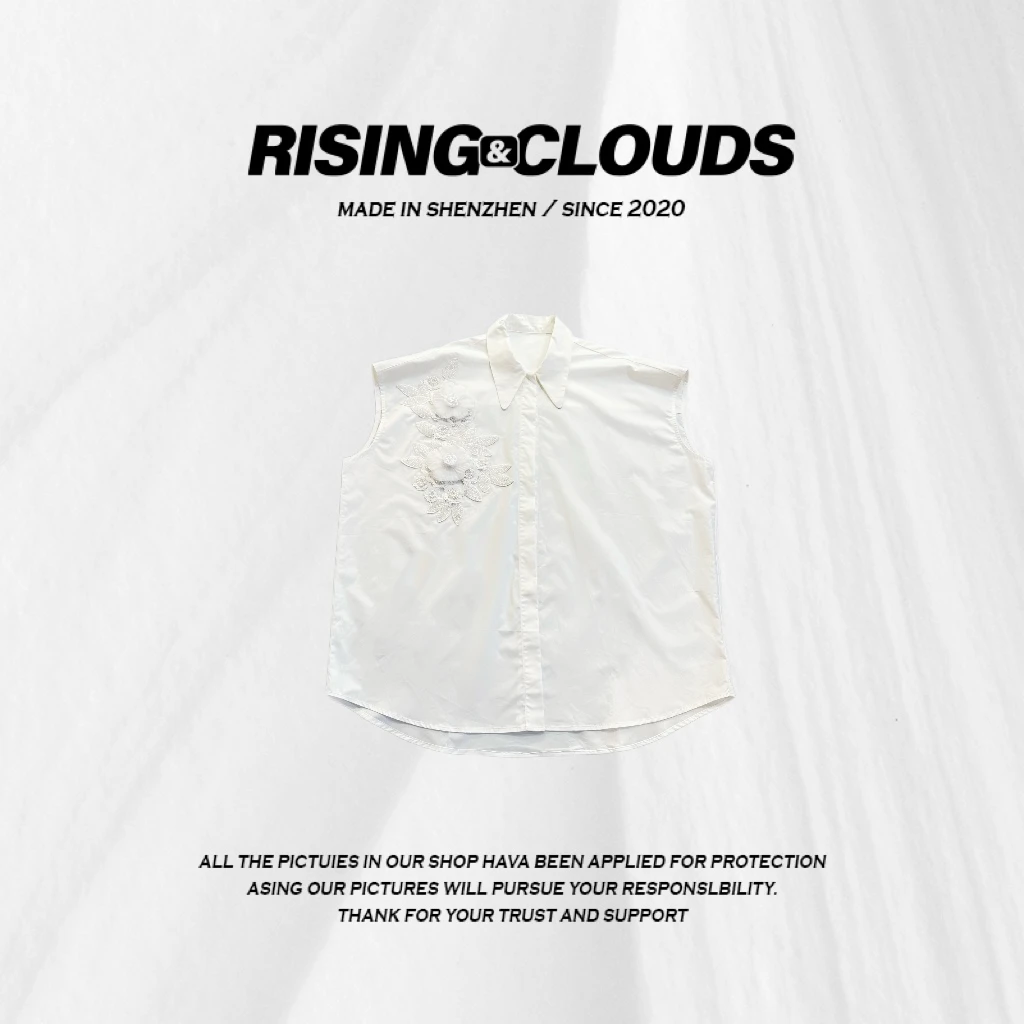 RISING&CLOUDS【小云姐】显瘦深圳百搭钉珠马甲衬衫050341