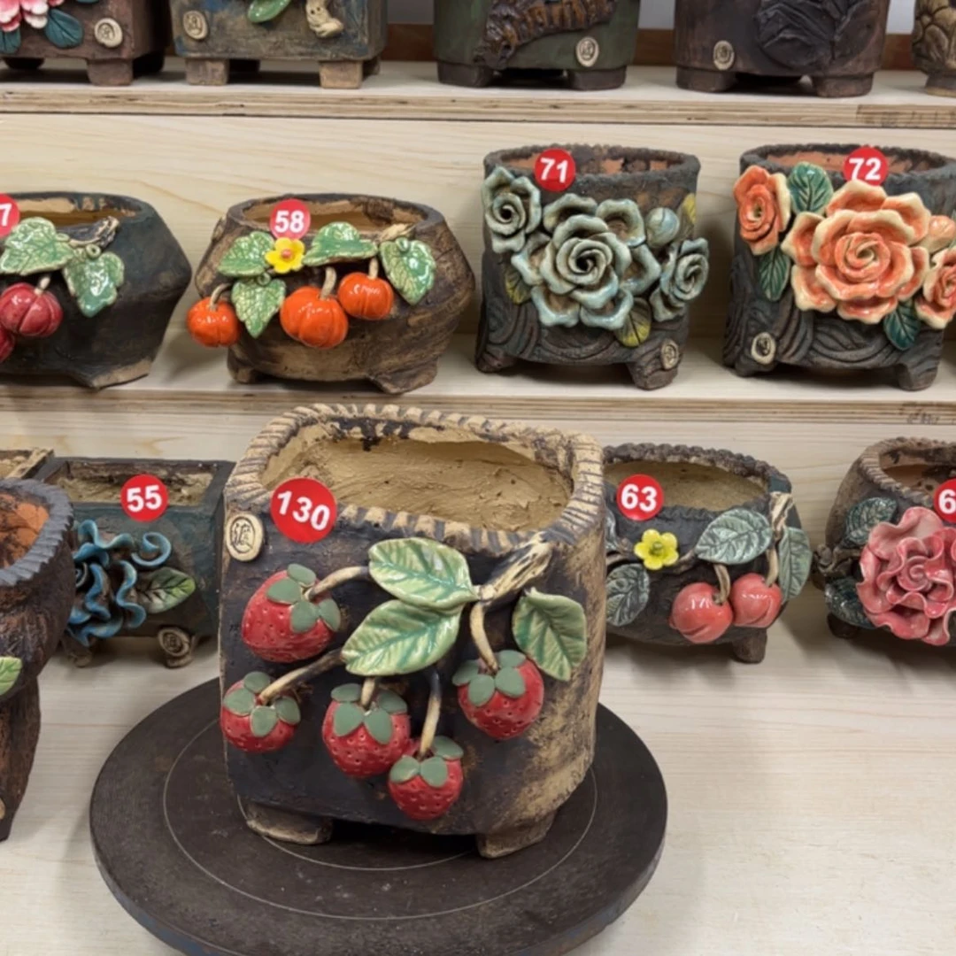 【闪购商品】紫砂花盆130号内口13×11外高15