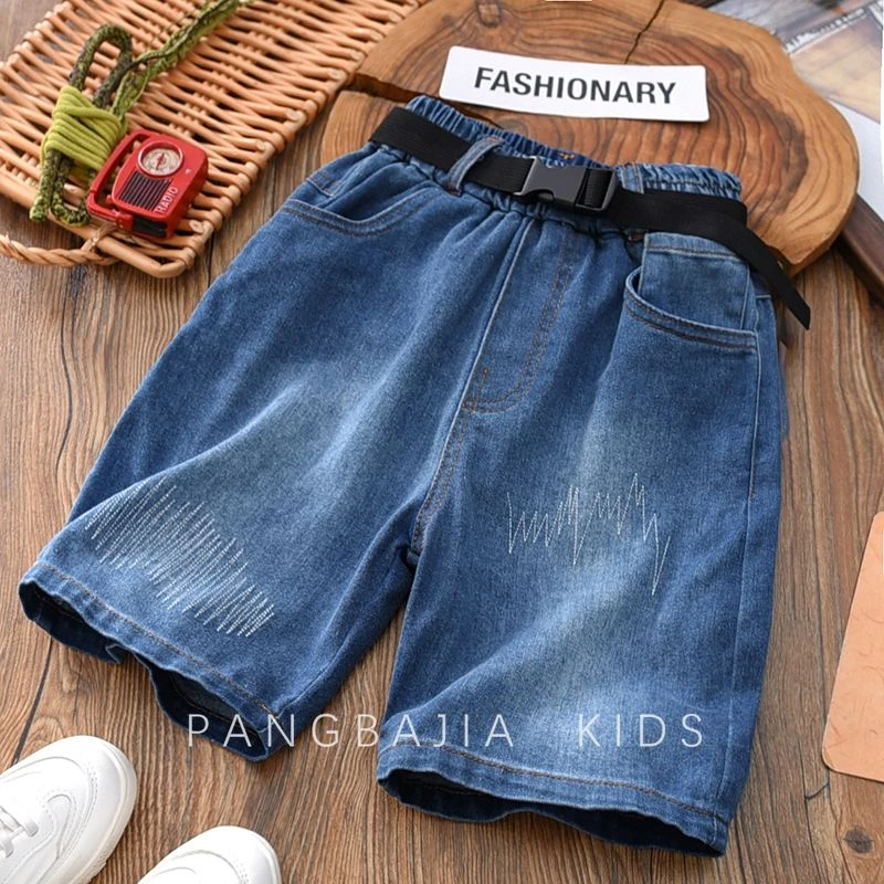 男童牛仔短裤夏款中裤儿童装2025夏季男孩薄款洋气中大童五分裤子