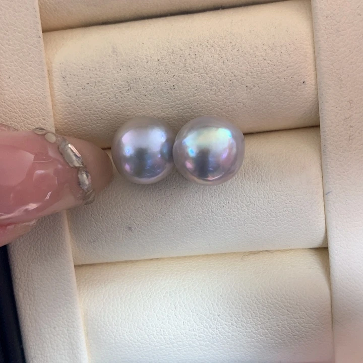 银S925镶嵌耳饰海水珍珠