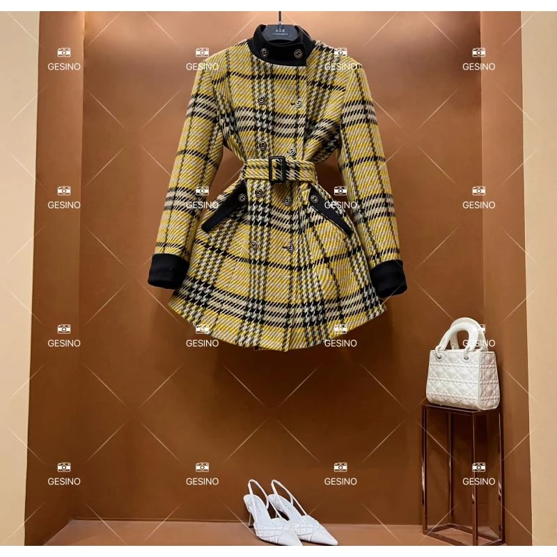 【丽】秋冬气质小香风时尚设计师中长款外套 QD-2025528