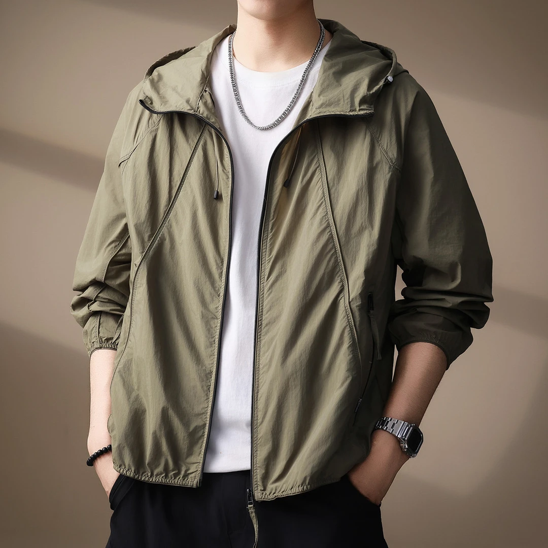 高端户外轻薄防晒衣男2025夏季新款速干冰丝衣服钓鱼透气三防外套