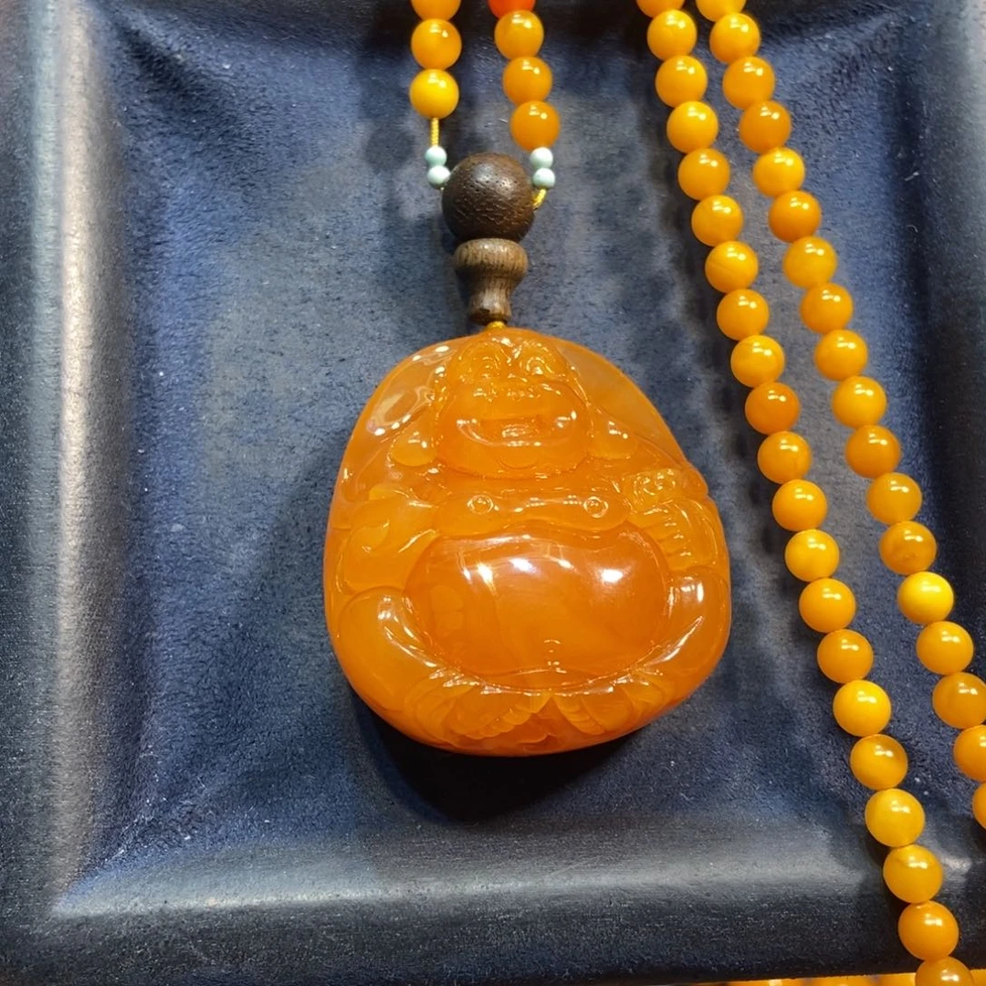 琥珀颈饰未镶嵌蜜蜡