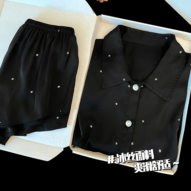 可外穿睡衣女款爆款2025新款春秋大码冰丝甜美长袖家居服睡裙套装