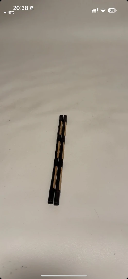 鸟用2付21cm乌木镶嵌竹子站杠