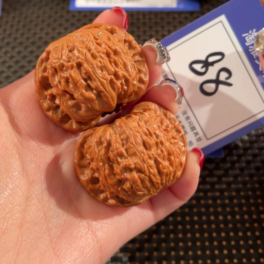 文玩核桃把件88号40尺白狮子