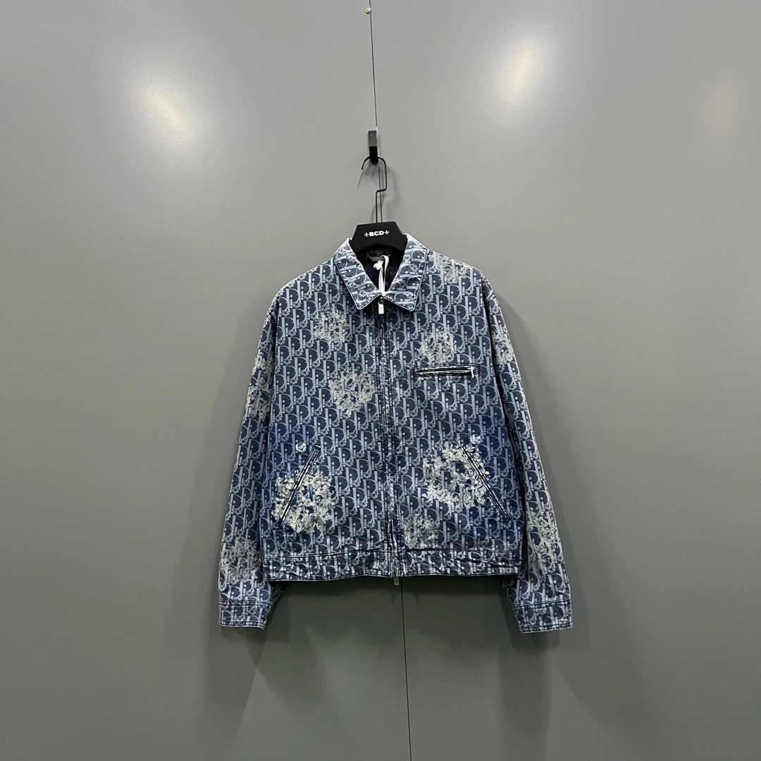 99新 DIOR/迪奥 (ll) 满印老花翻领外套 46码/013837