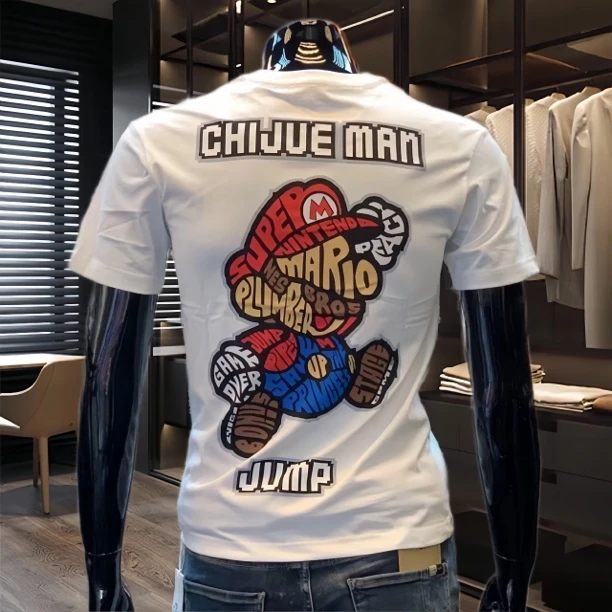 时尚春夏季新款短袖男潮流卡通半袖ins潮牌T恤百搭美式休闲半袖衣