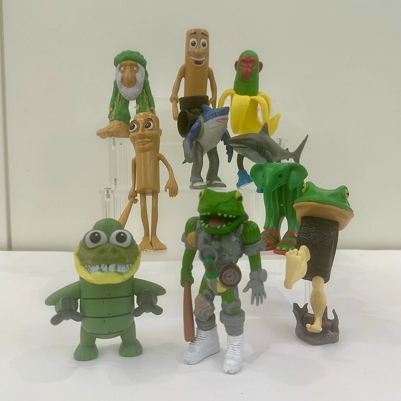 外国山海经手办套装青蛙融合怪通通通木棍人鲨鱼摆件模型儿童玩具