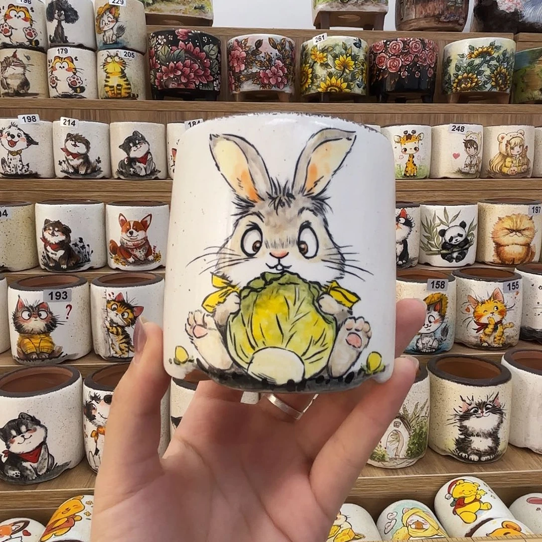 123567789手绘花盆