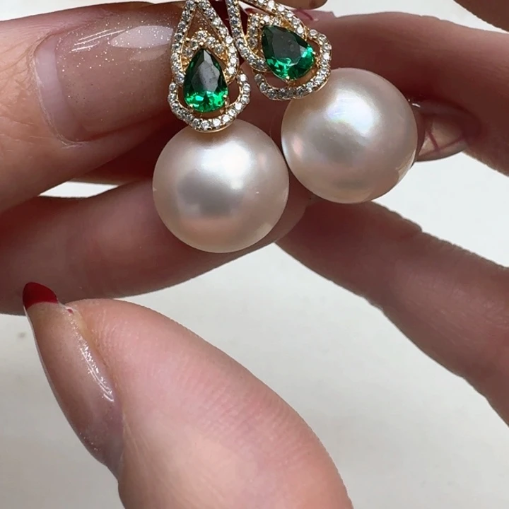 拼合珍珠（马贝珠）耳饰银S925镶嵌