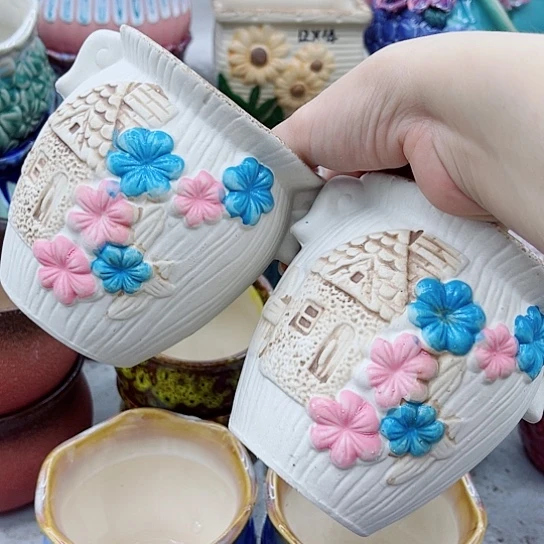 多肉绿植陶瓷花盆9.9包邮