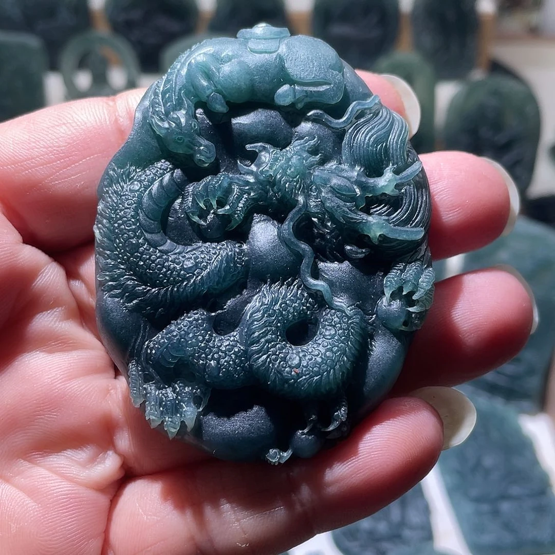 定制翡翠未镶嵌龙马精神