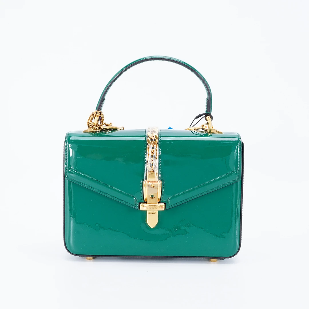 95新 GUCCI/古驰 【桔夕白菜】古驰1969手提斜挎包漆皮/BG22013454