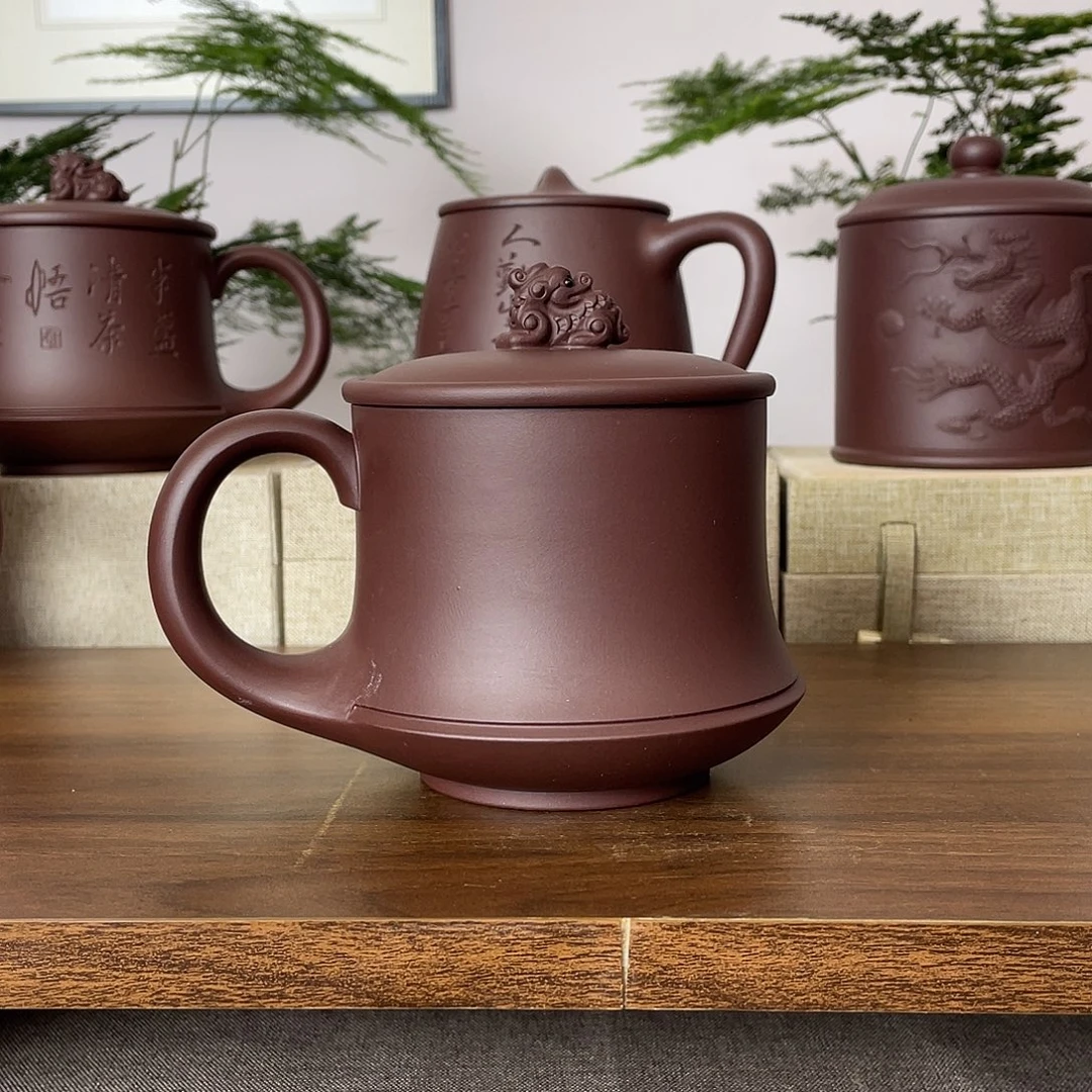 紫砂茶杯素杯400cc