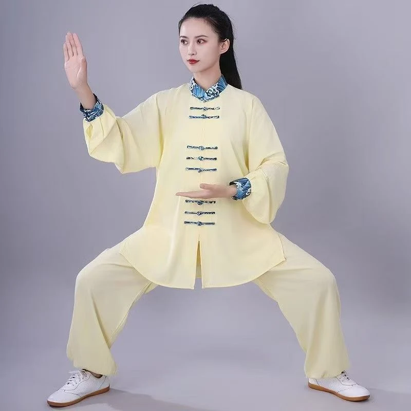 15085道家修行打坐太极服套装女款表演太极拳练功服装八段锦春夏