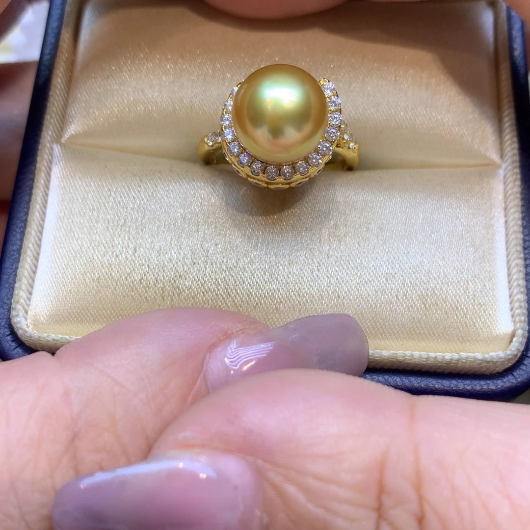 银S925镶嵌戒指海水珍珠