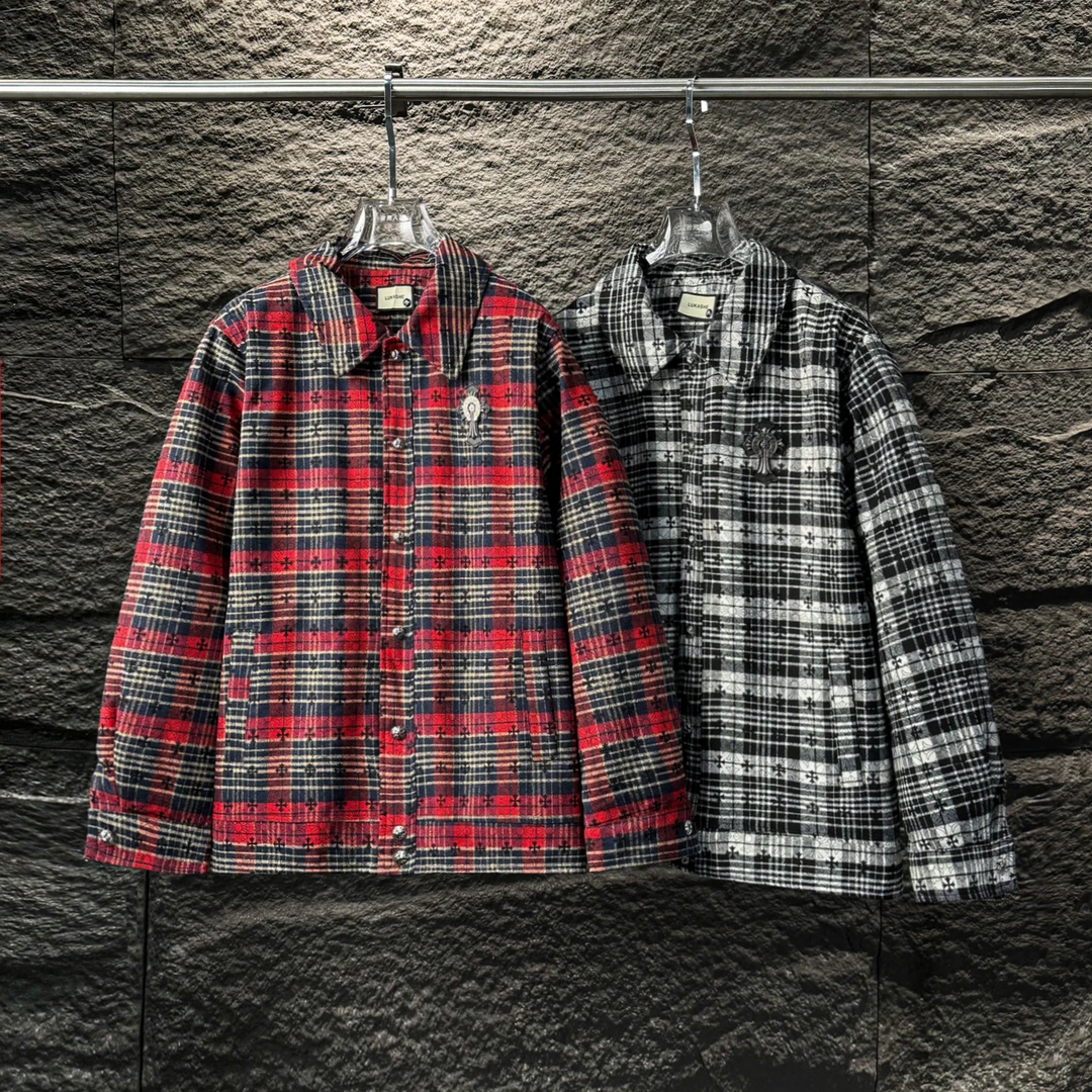 K102（辉少）-早秋季新款拼接格纹时尚立领外套