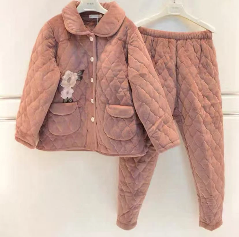 彩色品牌睡衣女士秋冬家居服8882018