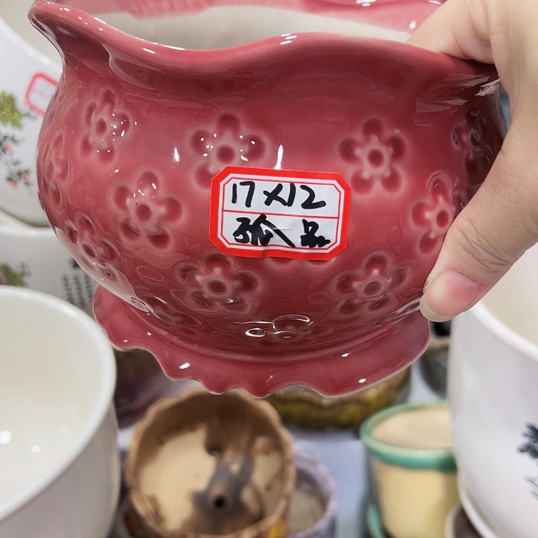 外贸尾单陶瓷花盆凑单10米包邮