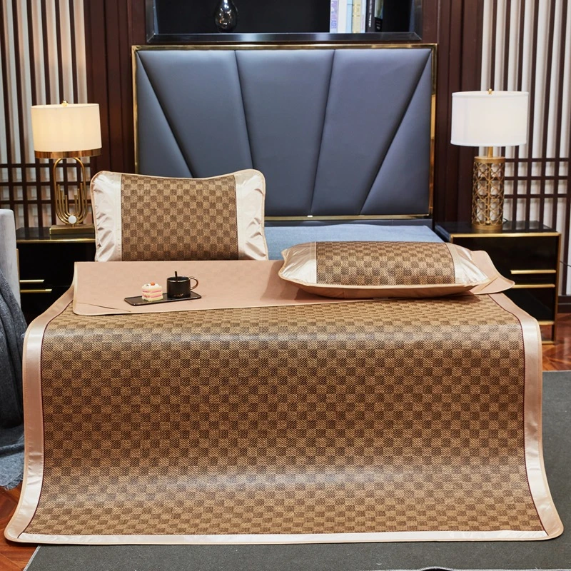 夏季凉席冰丝席单双人可折叠夏天学生宿舍三件套藤席柔软双人凉席