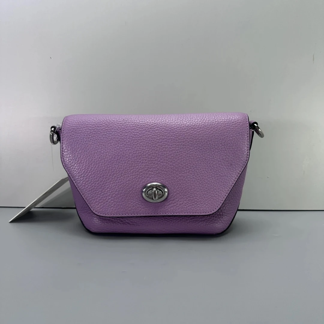95新 COACH/蔻驰 紫色斜挎包20*12*8cmE053009