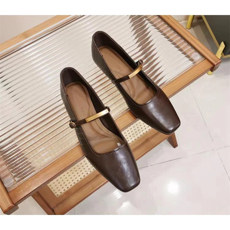女鞋皮鞋单鞋百搭复古平底浅口乐福鞋软底春季粗跟英伦风韩版方头