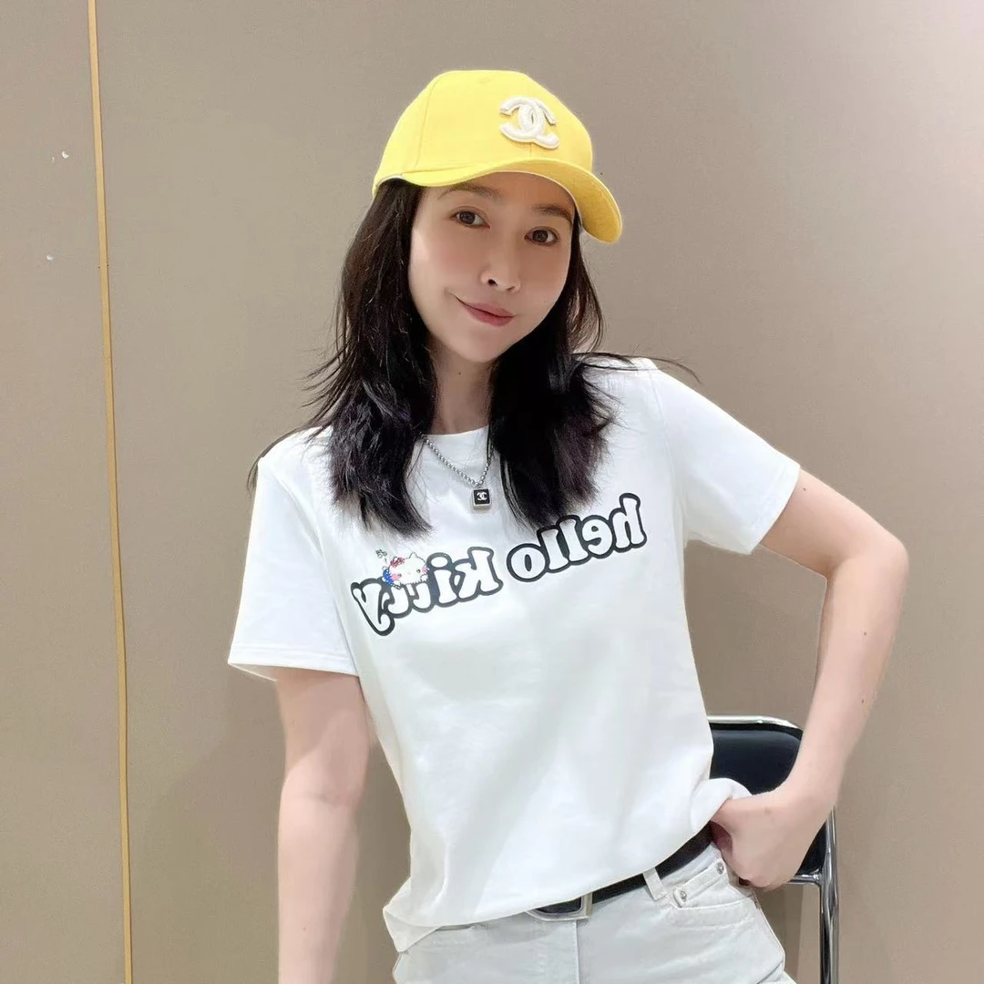 爆款新款创意短袖21064显瘦洋气时尚百搭设计感休闲体恤半袖圆领
