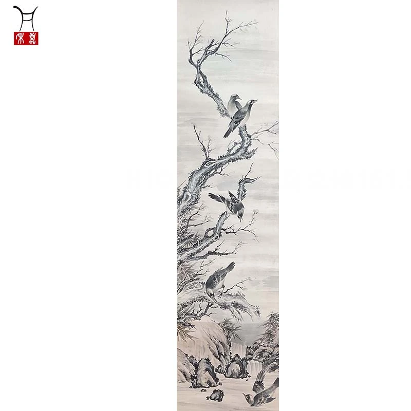 H1029鸟立轴161.5x47/6.8平尺