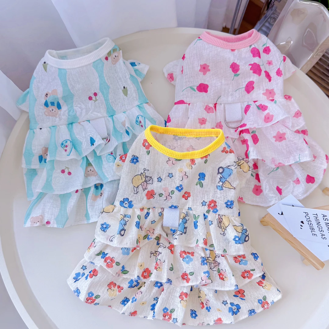 宠物狗狗猫咪连衣裙层层蛋糕裙衣服用品小中大型犬夏季透气连衣裙