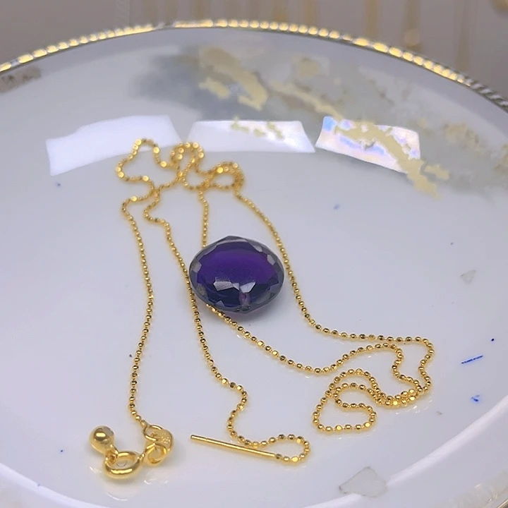 紫晶颈饰银S925镶嵌紫晶925镶嵌60