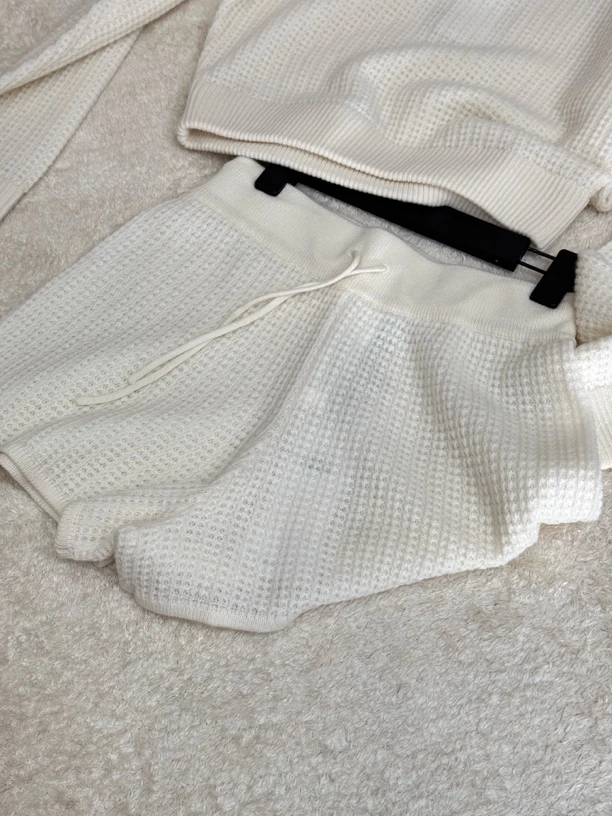 AL华夫格抽绳短裤