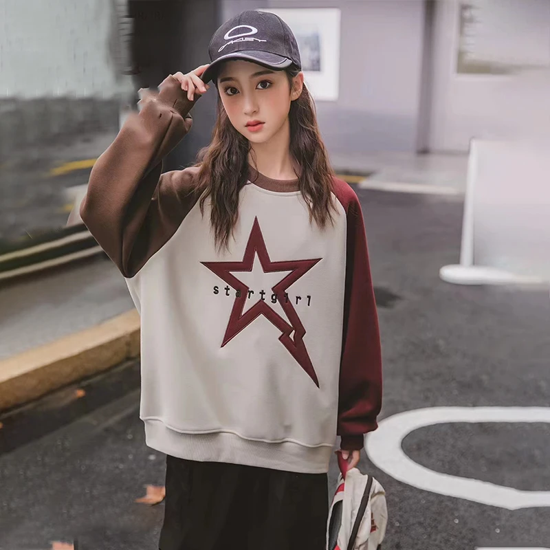 女童加绒卫衣秋冬2025新款儿童圆领上衣女孩一体绒洋气套头打底衫