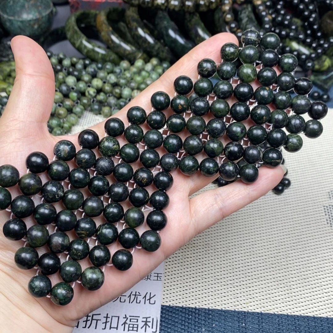 随***赞蛇纹石玉未镶嵌药王石10mm眼罩