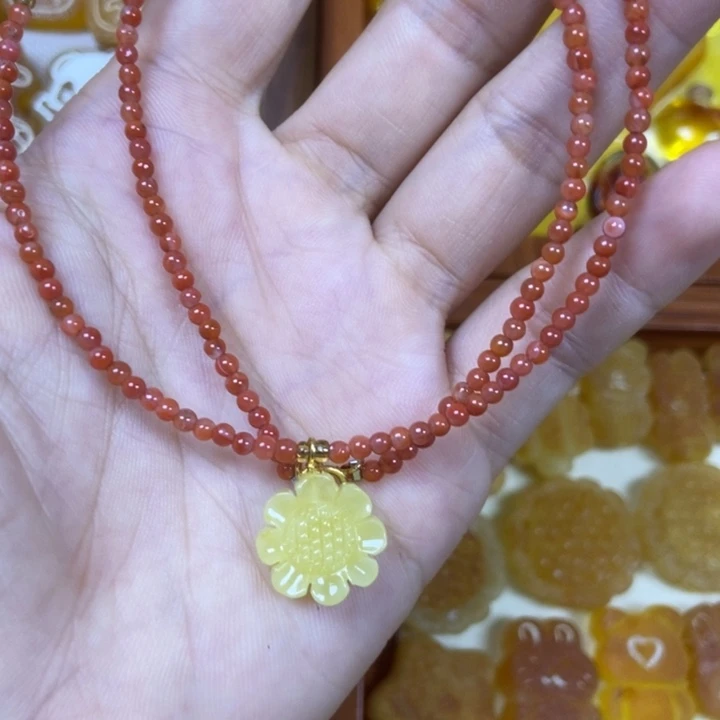 吊坠橄榄核福利向日葵项链
