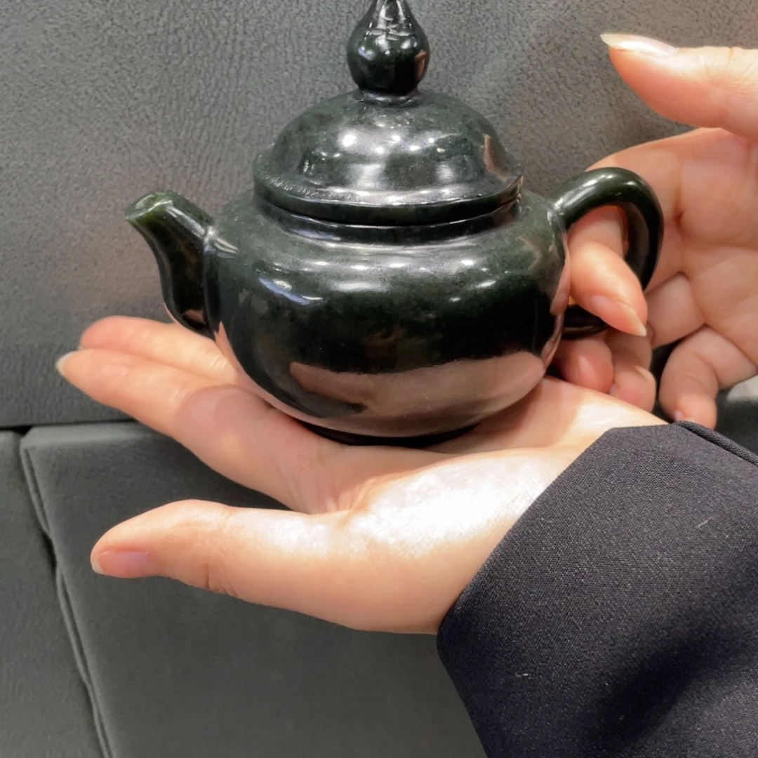 和田玉未镶嵌摆件和田玉茶壶未镶嵌