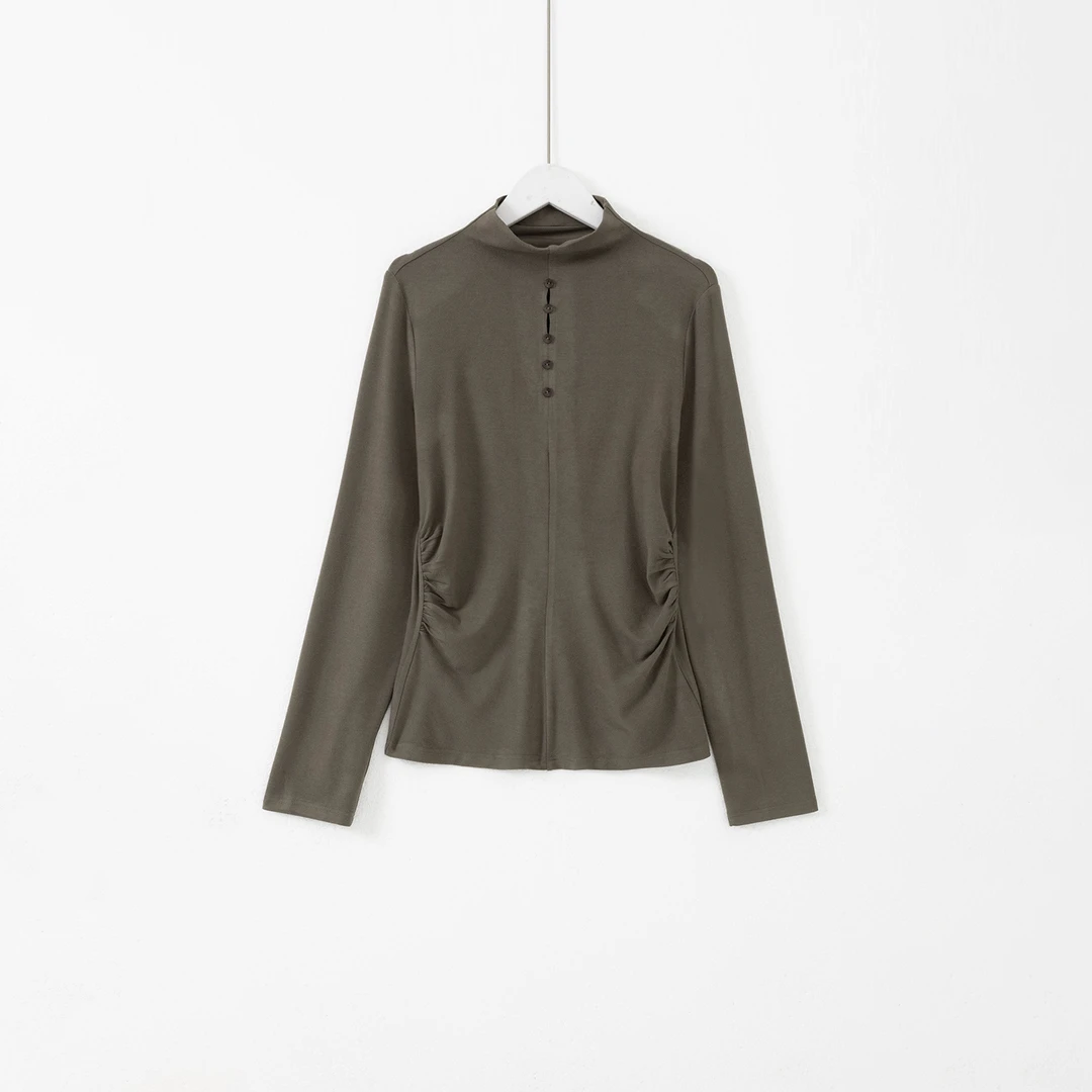 几里与麻 半高领收腰显瘦打底衫 衣长63胸围88 2091648