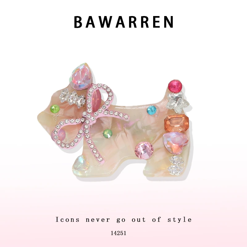 Bawarren 14251-【小狗蝴蝶结】发夹饰品发饰网红轻奢