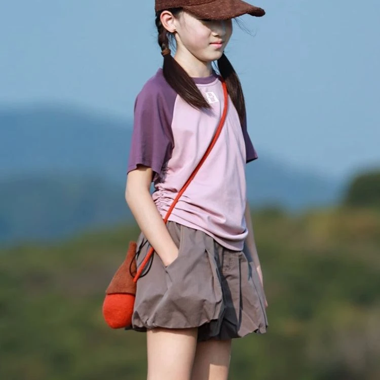 女童夏装运动短袖套装洋气薄款2025新款中大童透气花苞裙