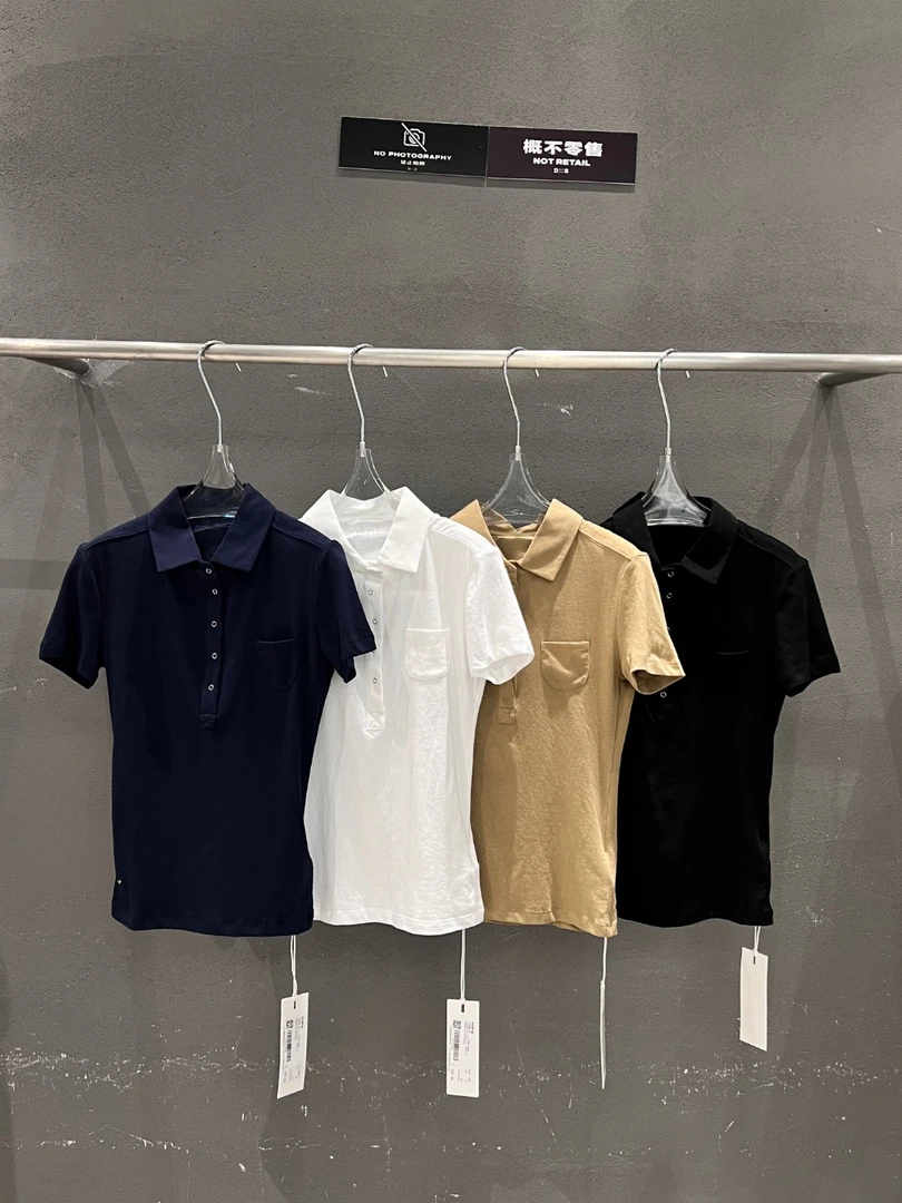 HTT小众设计感原创百搭纯色Polo领T恤上衣5121017
