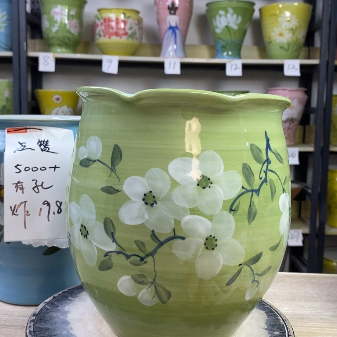 景德镇手工手绘陶瓷花盆