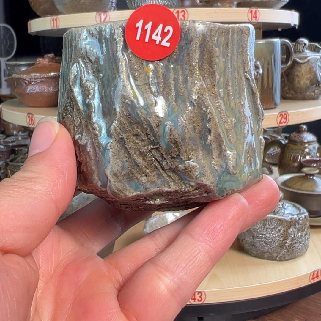 杯1142柴烧手捏主人杯自然落灰釉
